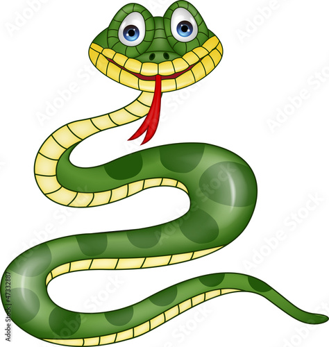 Funny green snake carton