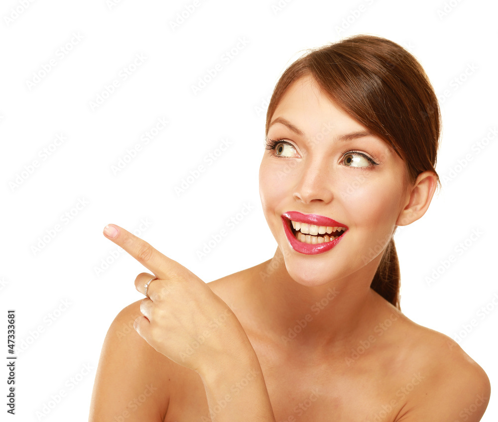 Closeup of an emotional young woman showing up Closeup of an emotional young woman showing up