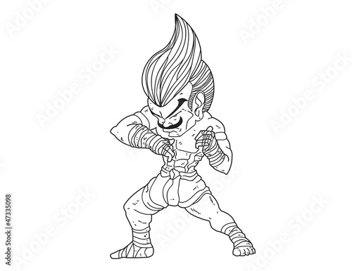 Muay Thai Boran : character cartoon 2 (Elbow Strike)