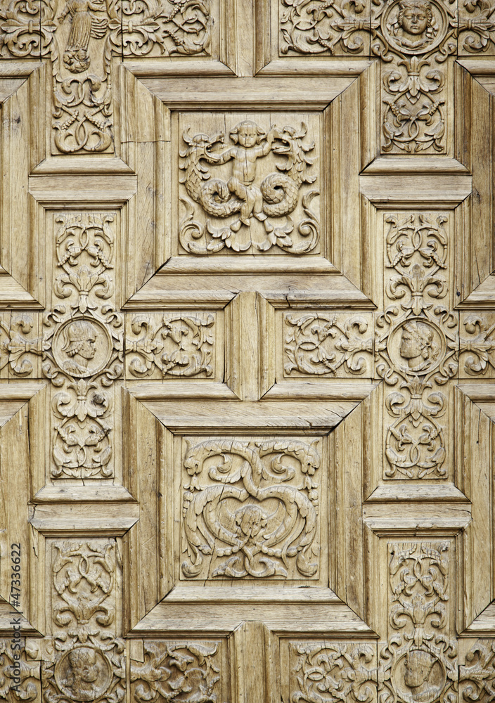 Carved wooden doors