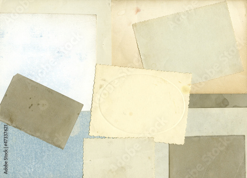 Stack of old photos with clipping path for the inside