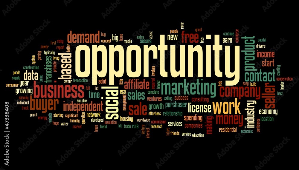 Opportunity concept in word tag cloud