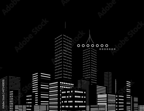 Night modern city vector abstract background