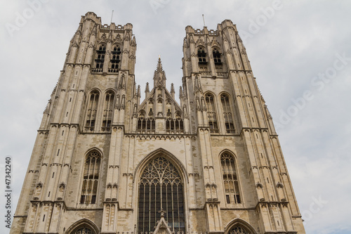 The beautiful Gothic cathedral St. Michael and St. Gudula strivi