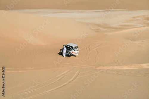 Broken car in desert of Egypt