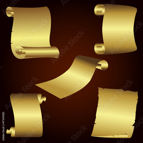 Vector golden retro papers