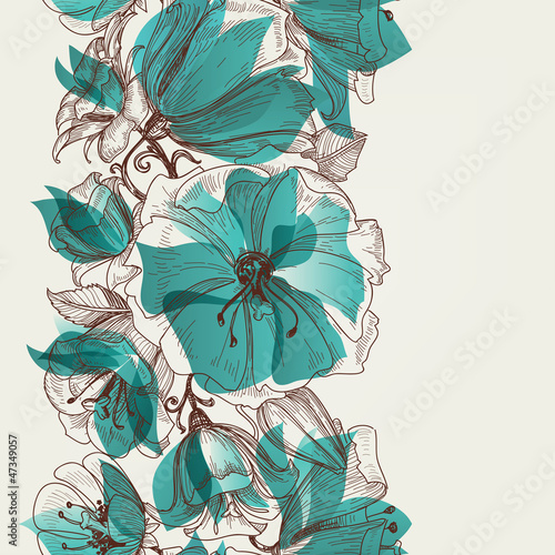Flower seamless pattern vector