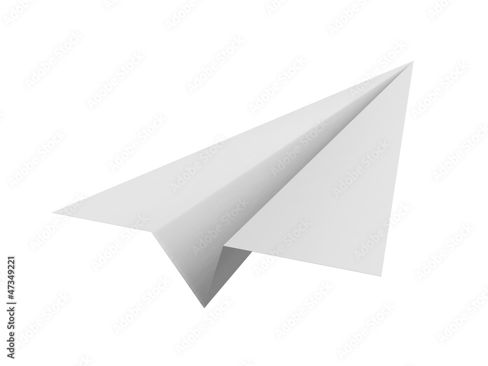 Paper airplane on white background Paper airplane on white background