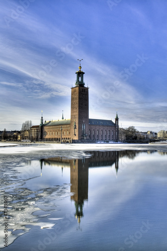 Stockholm City hall in winter.