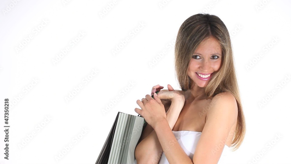 beautiful girl smiling happy for gifts and shopping beautiful girl smiling happy for gifts and shopping