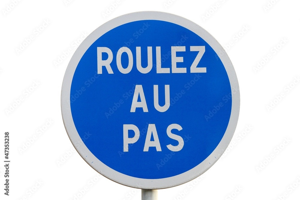 Panneau d'obligation de rouler très lentement Panneau d'obligation de rouler très lentement