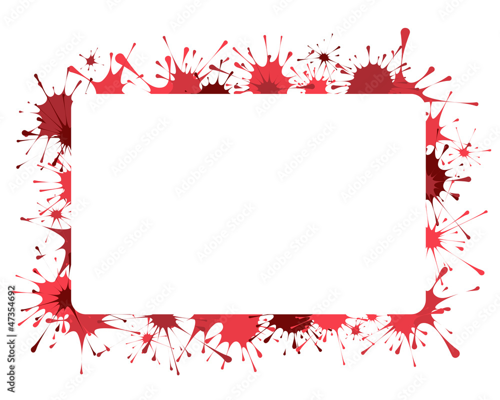 Obraz premium Red splashes empty frame