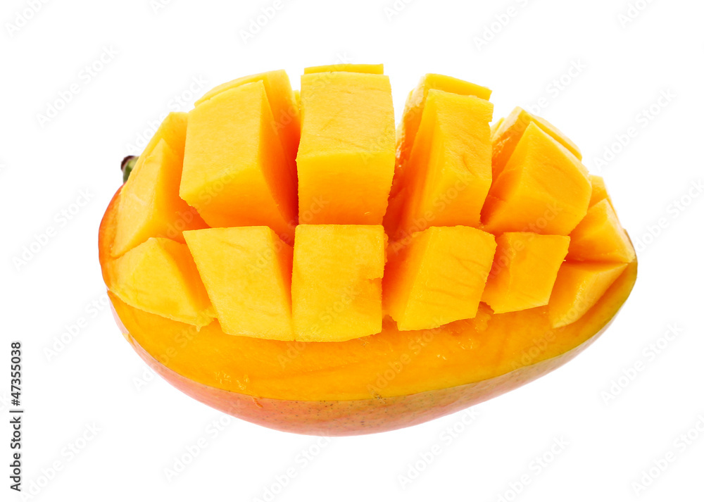 Slice of mango isolated on a white background. Slice of mango isolated on a white background.