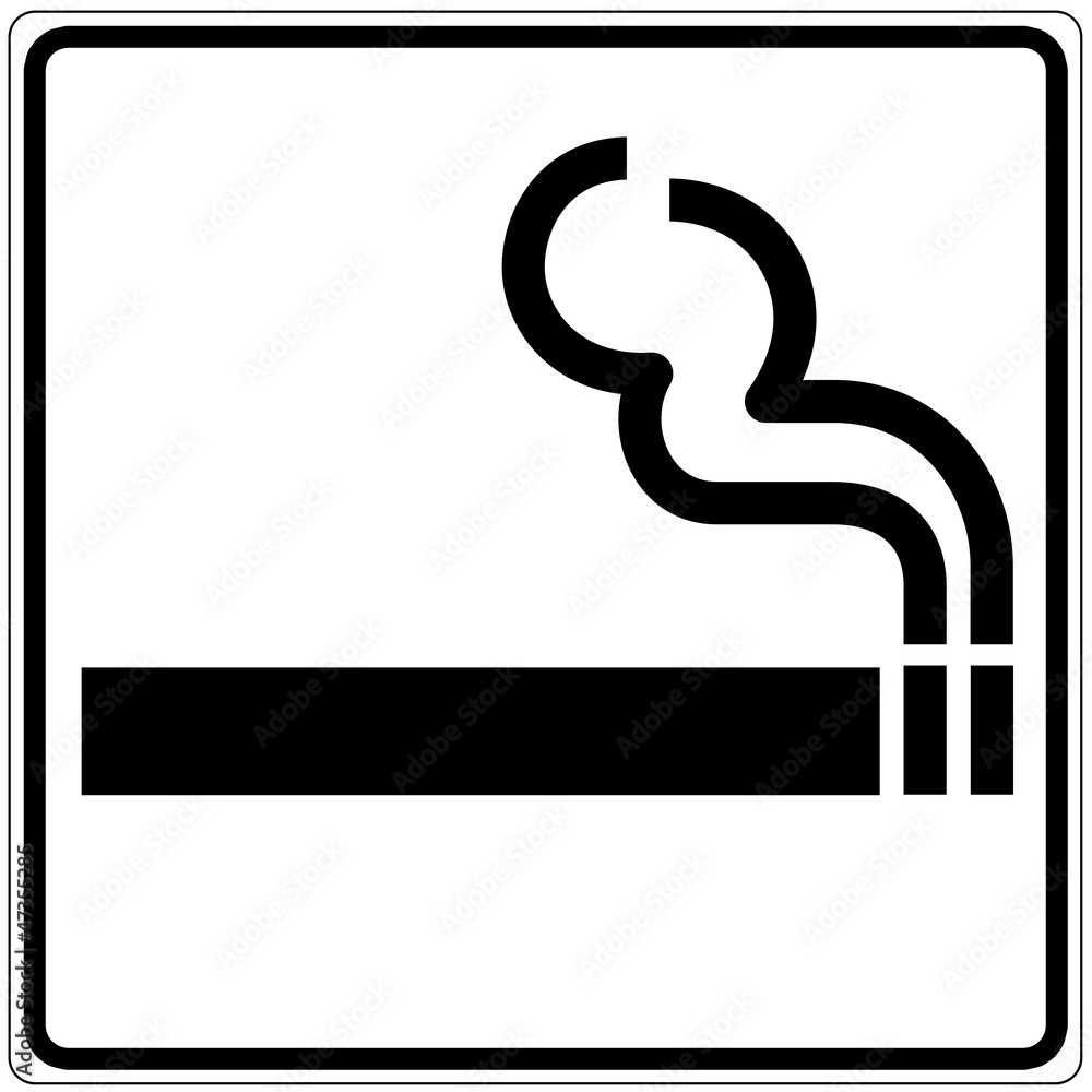 Schild weiß - Zigarette Schild weiß - Zigarette