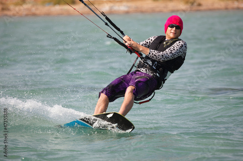 Photography Kiteboarder enjoy surfing