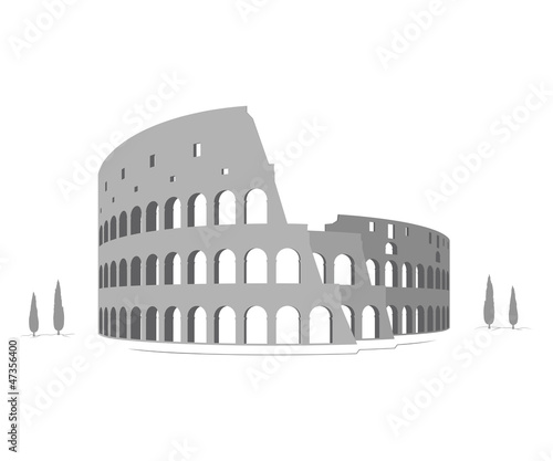 Silhouette of Colosseum