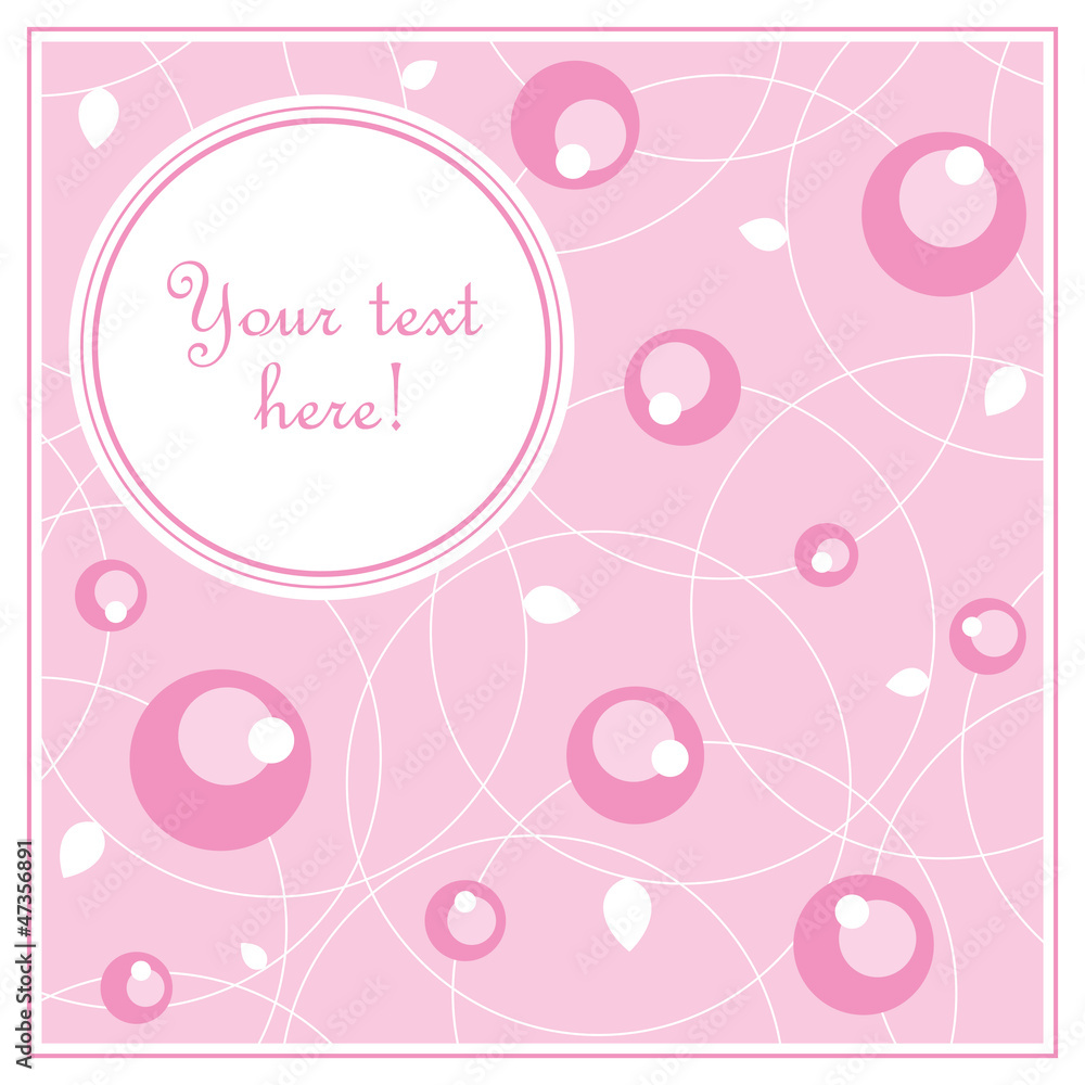 Sweet romantic card with abstract flowers