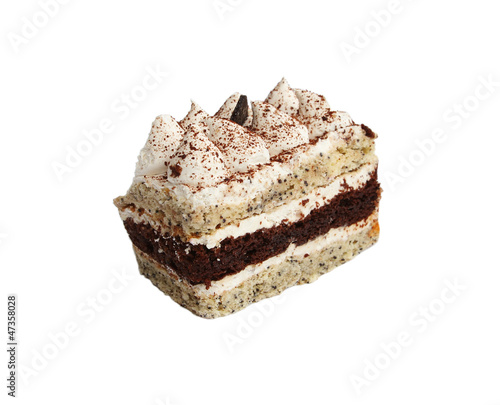 whipped cream cake isolated on white
