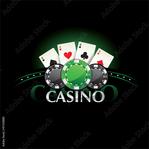 Casino element Poker cards and chips