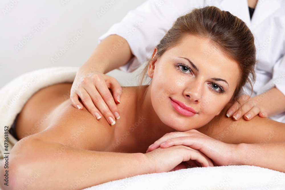 An attractive woman getting spa treatment
