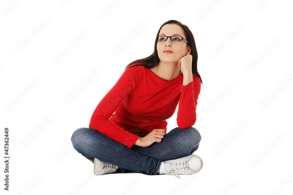 Young beautiful woman in casual clothes Young beautiful woman in casual clothes