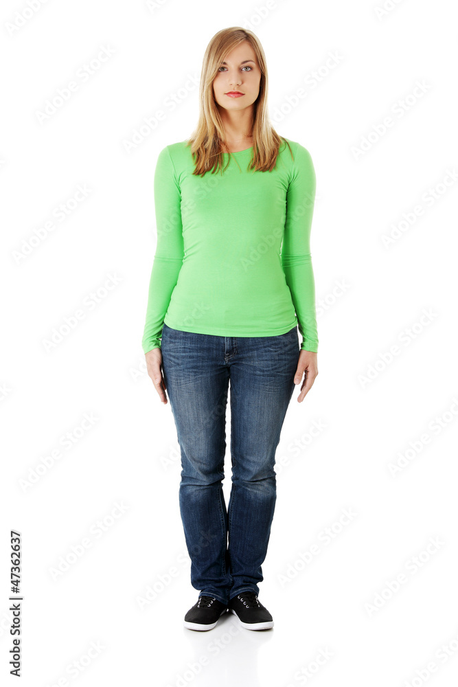 Beautiful young woman ( student ) in casual clothes Beautiful young woman ( student ) in casual clothes