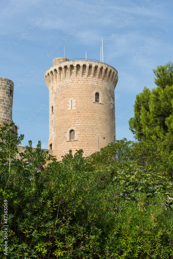 Bellver Castle Castillo tower in Majorca at Palma de Mallorca Ba Bellver Castle Castillo tower in Majorca at Palma de Mallorca Ba