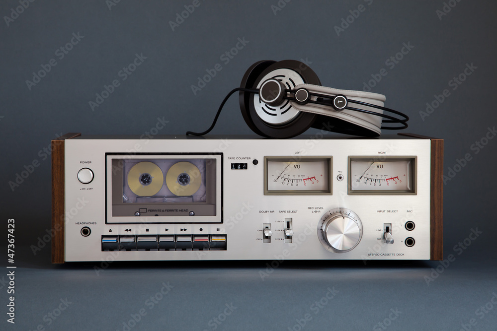 Obraz premium Stereo Cassette Tape Deck Analog Vintage