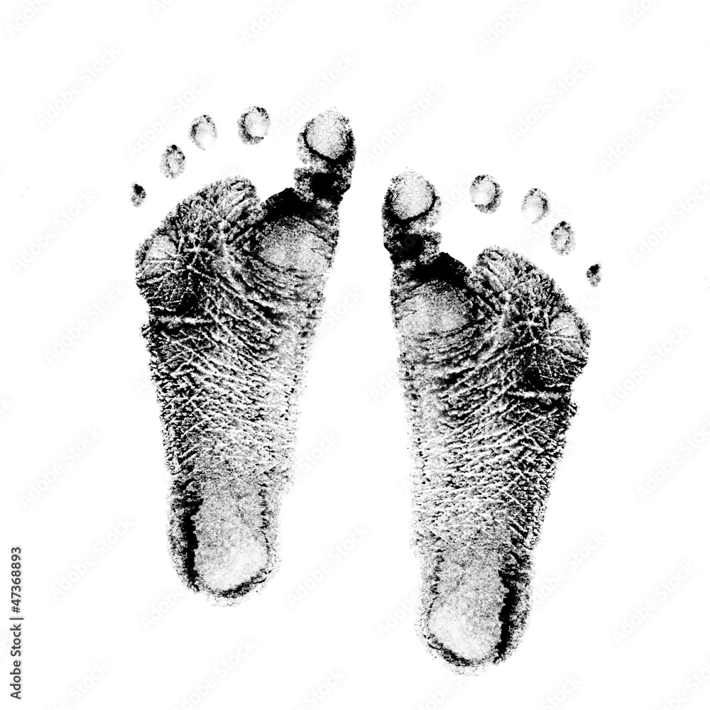 baby feet ink prints Stock Photo Adobe Stock