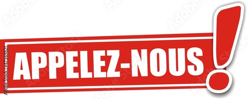 étiquette appelez-nous