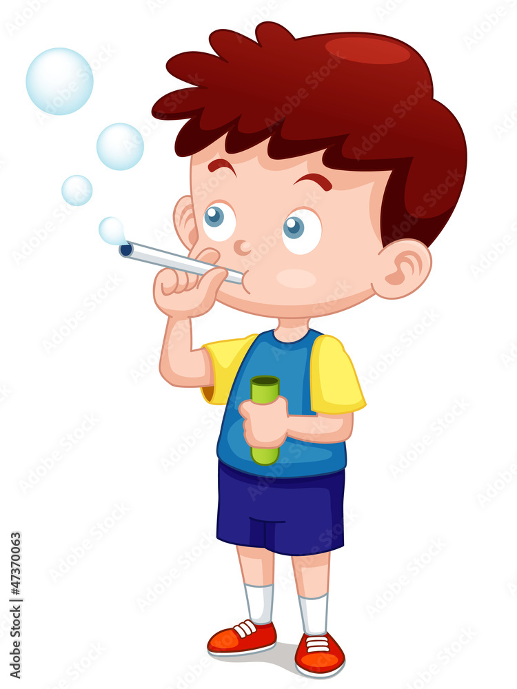illustration of Boy play bubbles pipe illustration of Boy play bubbles pipe