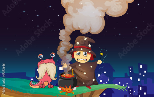 a wizard and a monster