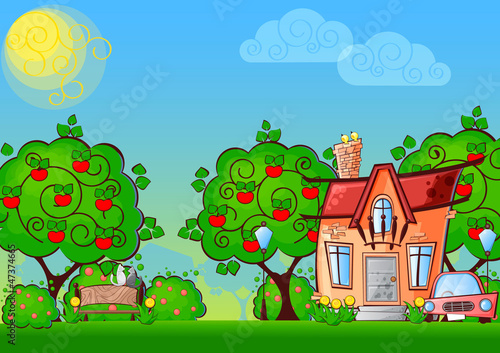 background cartoon house