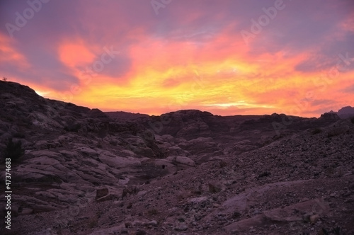 Sunset in Petra, Wadi Musa