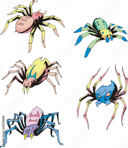 Set of spider tattoos