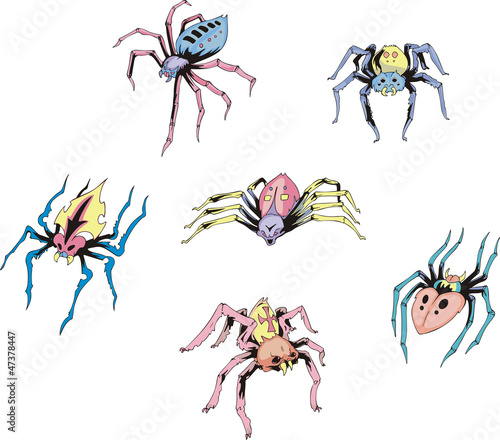 Set of spider tattoos