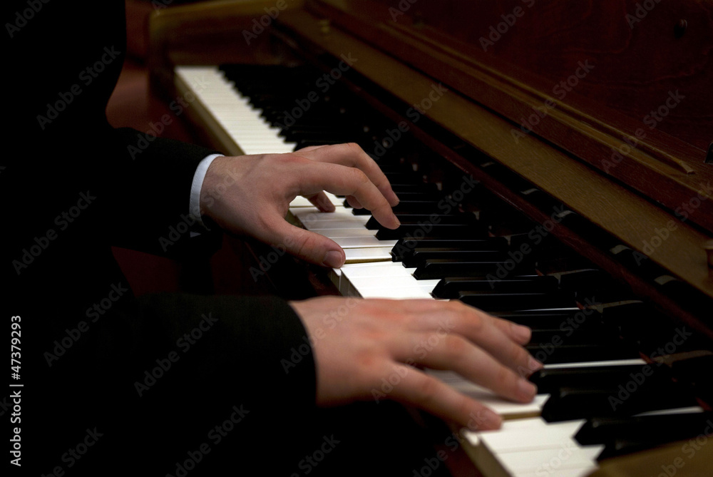 Musician playing the piano