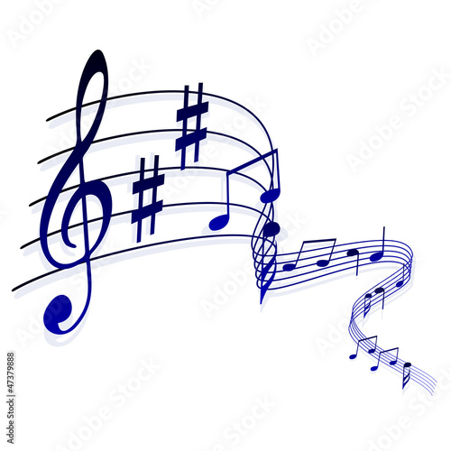 Abstract musical background, notes