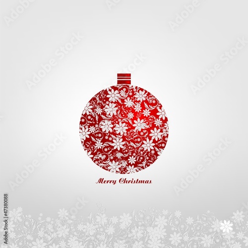 Christmas ball with floral decorations - vintage