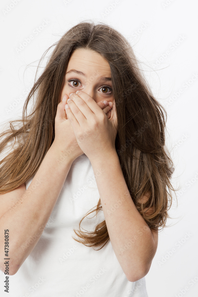 funny expression and gesture of a real young girl funny expression and gesture of a real young girl