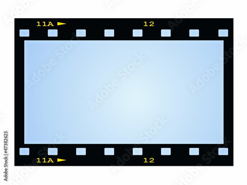 blank film strip frame isolated on white