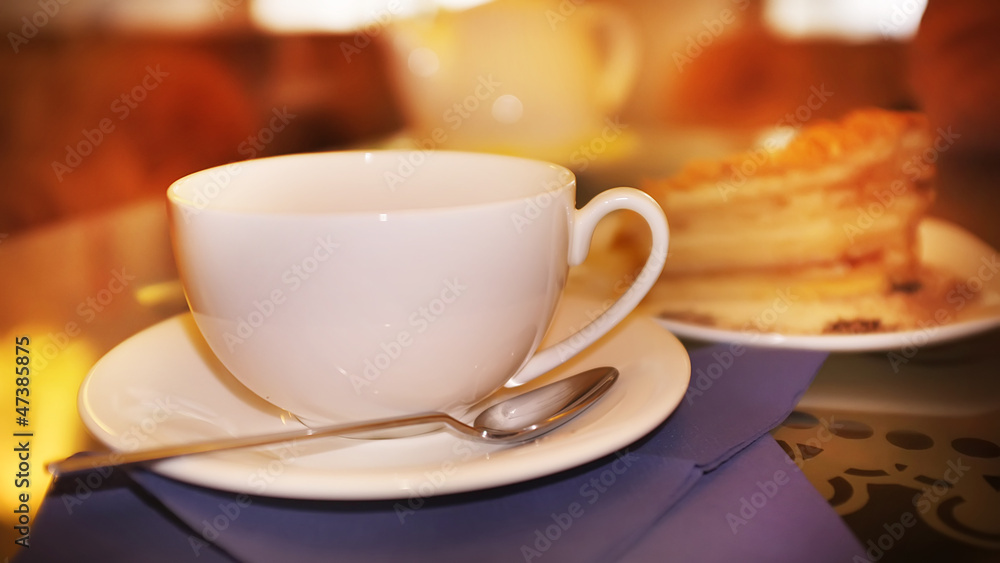 Cup of tea in cafe Cup of tea in cafe
