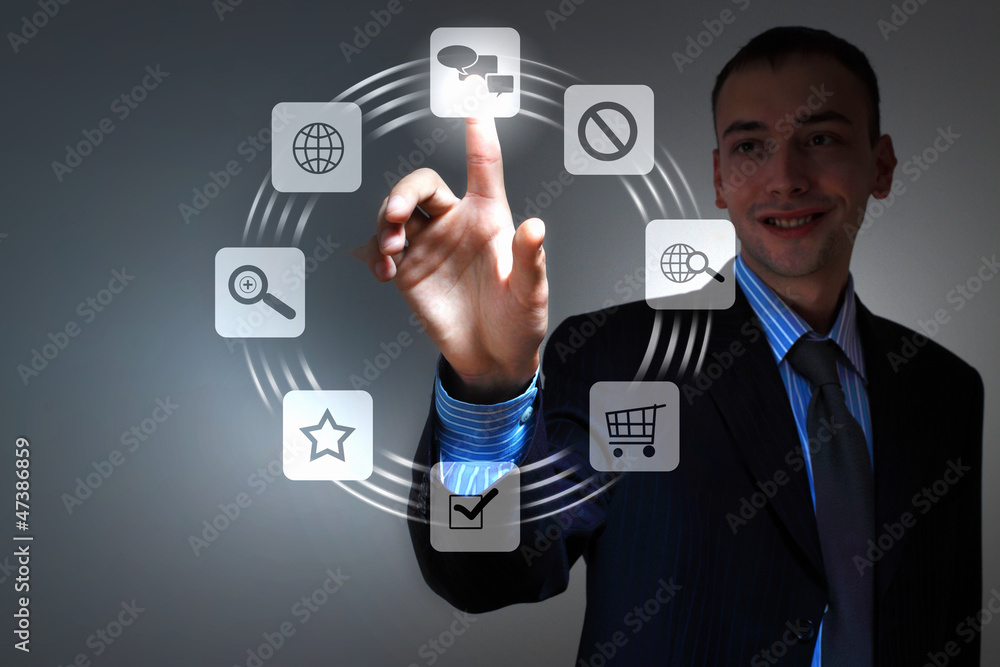hand pushing on a touch screen hand pushing on a touch screen