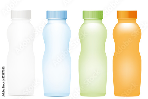 Set of plastic bottles