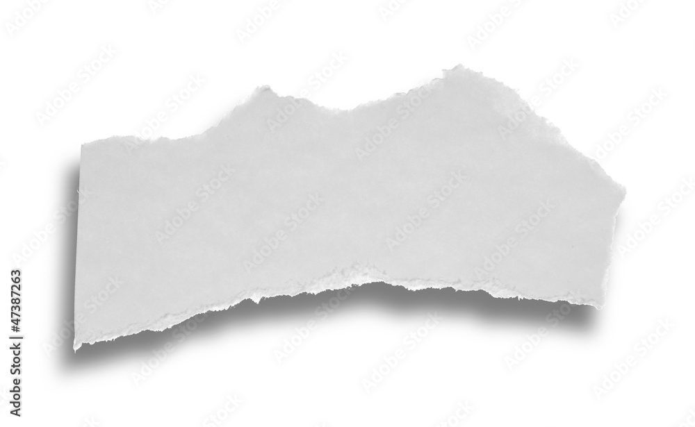 Ripped white paper note