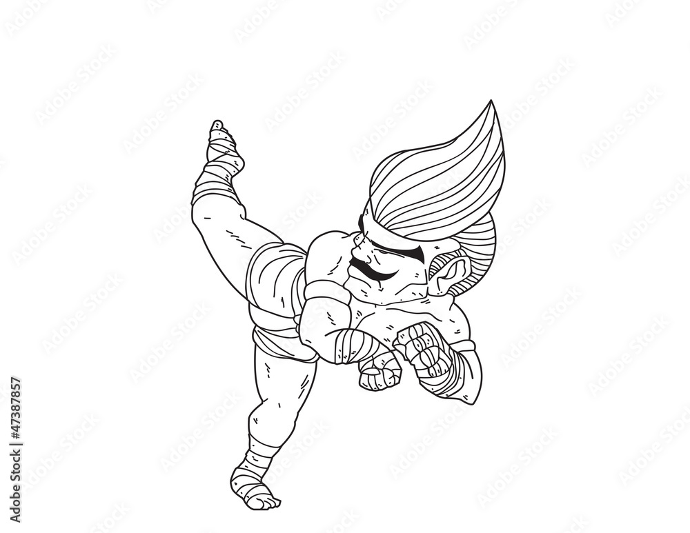 Muay Thai Boran : character cartoon 5 ( Jarakhe Fad Hang) Muay Thai Boran : character cartoon 5 ( Jarakhe Fad Hang)