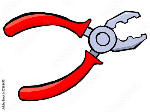 hand drawn vector illustration of a pliers