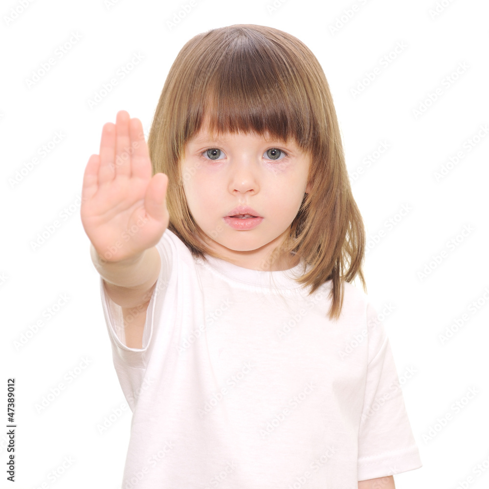 Baby Girl Gestures Stop Hand Sign Baby Girl Gestures Stop Hand Sign