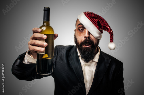 Obraz na plátne drunk modern elegant santa claus babbo natale