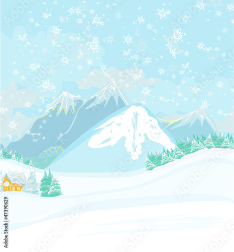 winter landscape - vector